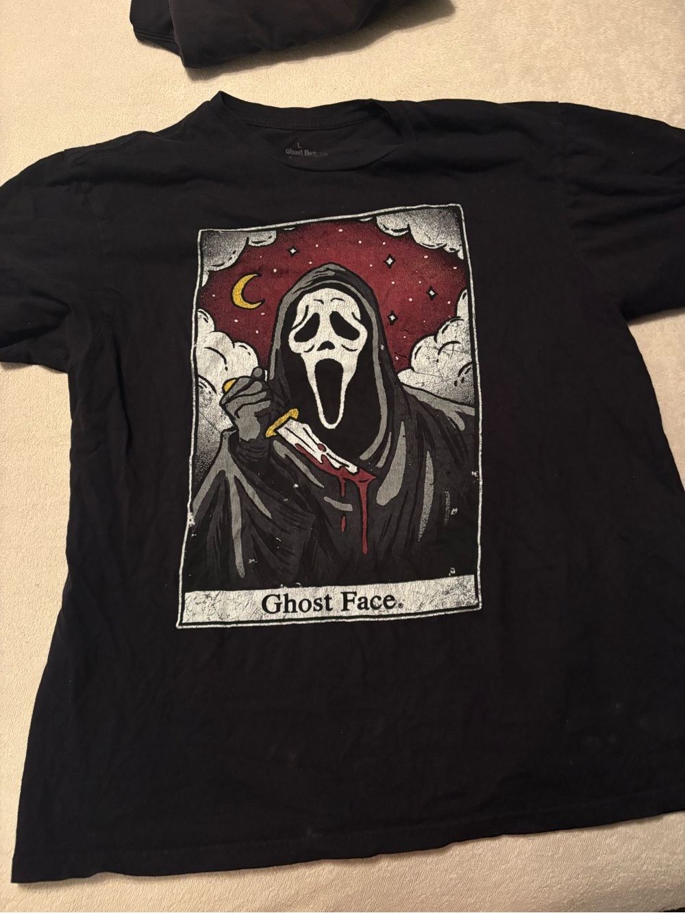 Ghost Face Graphic Tee - Black